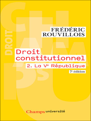 cover image of Droit constitutionnel (Tome 2)--La Ve République